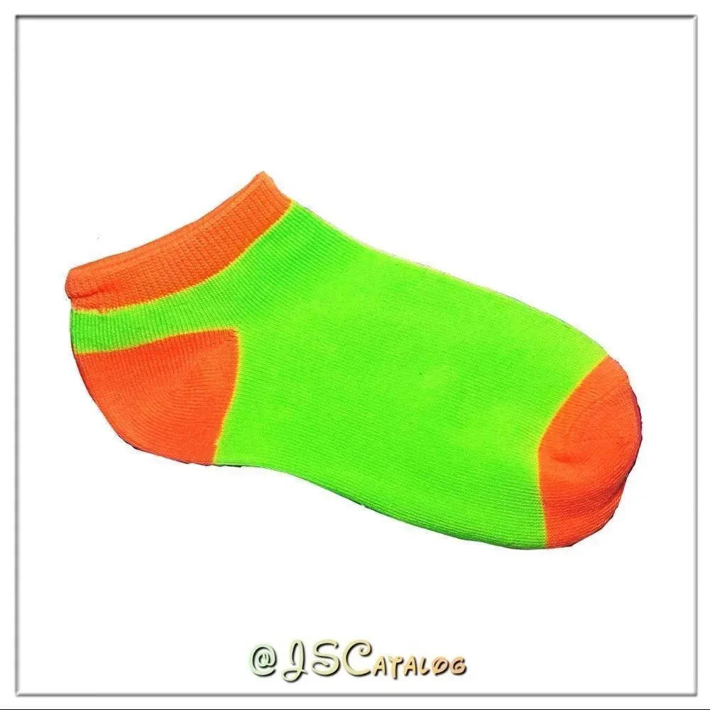 NEW 6 Pairs Kids Bright Colors No-Show Socks